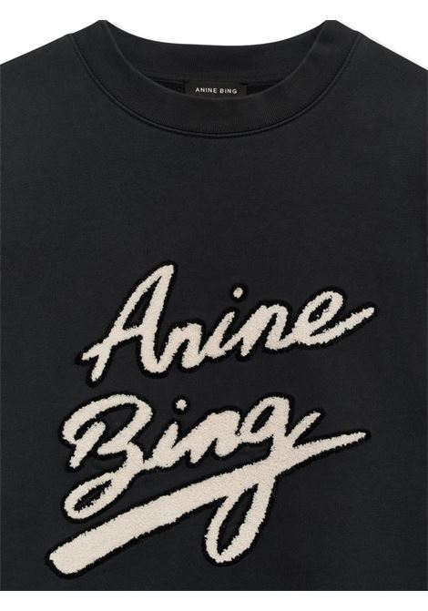 felpa miles chenille signature donna nera ANINE BING | A-08-11374BLK26